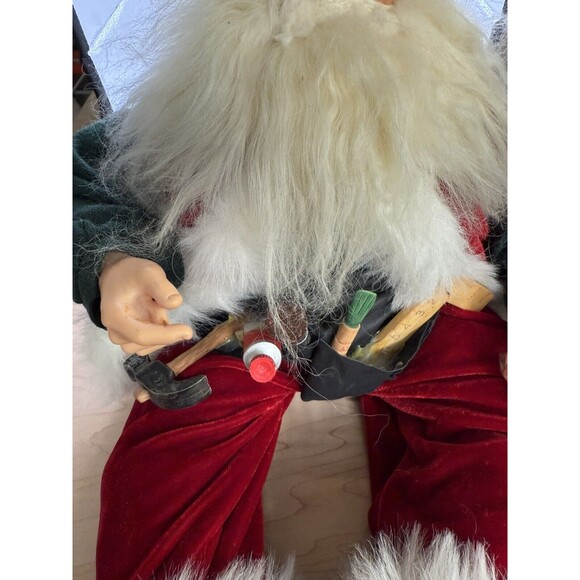 Vintage Sitting Tools Santa Saint Nicolas 21 inch Fabric Figurine - Picture 6 of 7